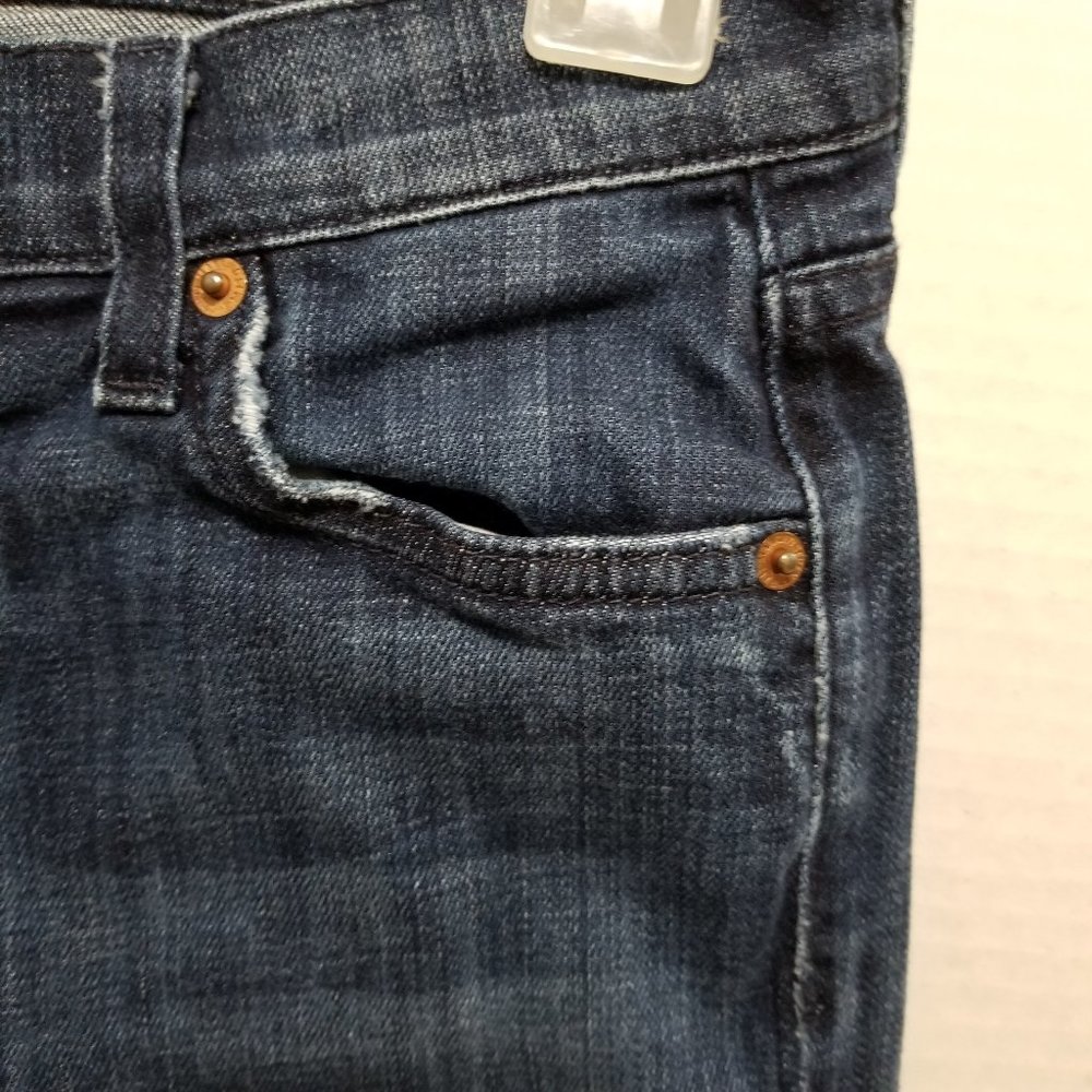 7FAM jeans 24 Crop Dojo capri denim lightly distressed stretch P348380S-380S Y2K - Picture 4 of 14
